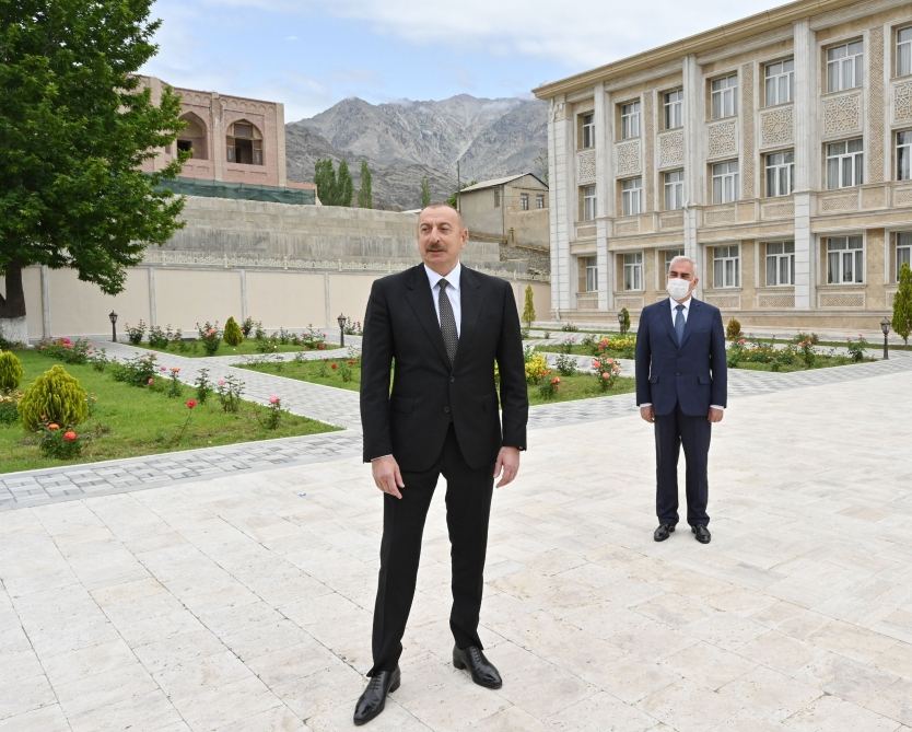 President Aliyev attends launch of project for reconstruction of drinking water supply, sewerage systems in Ordubad (PHOTO)