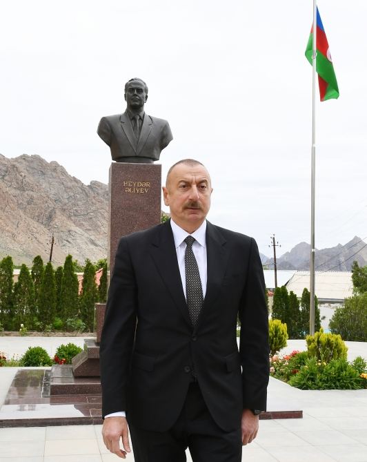President Aliyev attends launch of project for reconstruction of drinking water supply, sewerage systems in Ordubad (PHOTO)