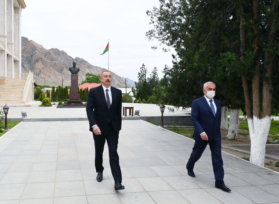 President Aliyev attends launch of project for reconstruction of drinking water supply, sewerage systems in Ordubad (PHOTO)