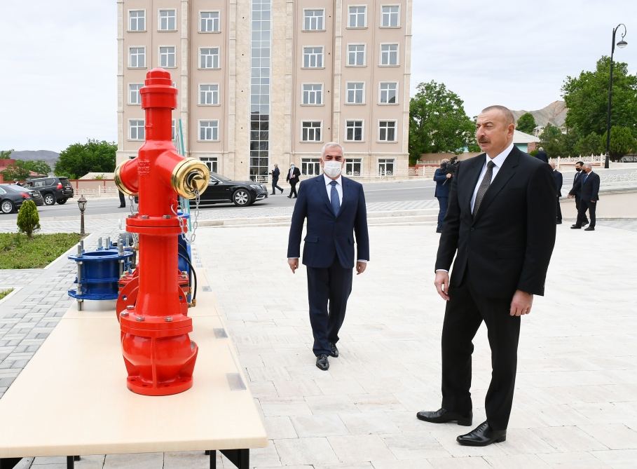 President Aliyev attends launch of project for reconstruction of drinking water supply, sewerage systems in Ordubad (PHOTO)