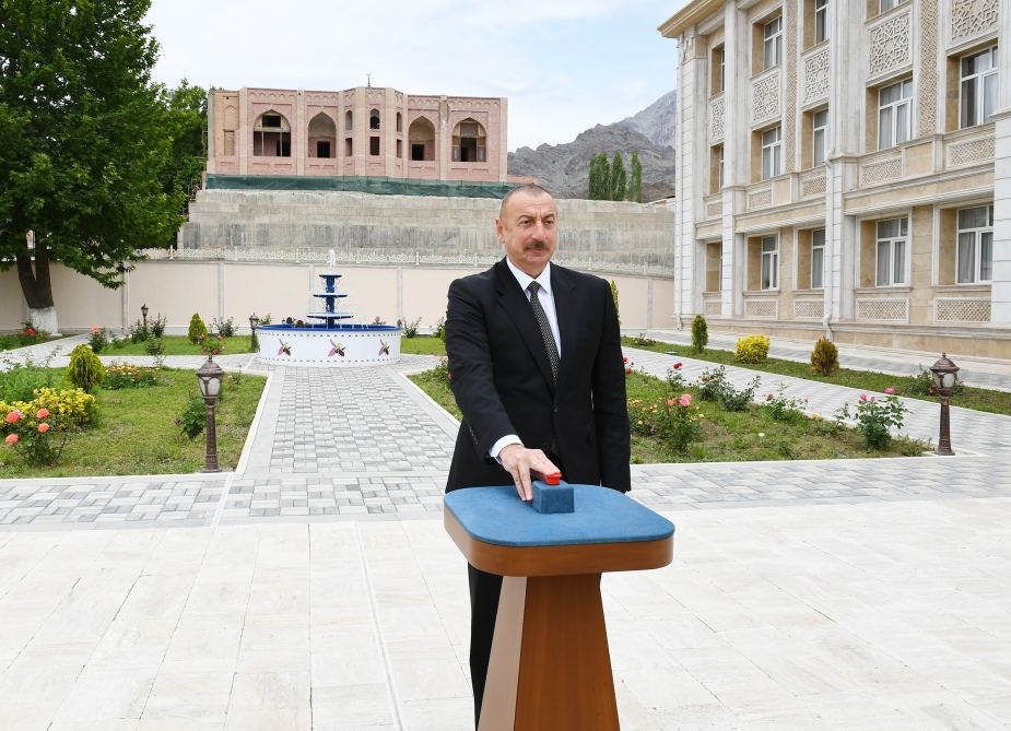 President Aliyev attends launch of project for reconstruction of drinking water supply, sewerage systems in Ordubad (PHOTO)