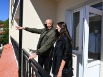 Azerbaijani president, first lady inaugurate “Khari Bulbul” hotel after renovation (PHOTO)