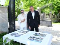 Azerbaijani president, first lady visit Albanian Church of Blessed Virgin Mary in Nij settlement, Gabala (PHOTO)