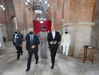 Azerbaijani president, first lady visit Albanian Church of Blessed Virgin Mary in Nij settlement, Gabala (PHOTO)