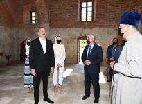 Azerbaijani president, first lady visit Albanian Church of Blessed Virgin Mary in Nij settlement, Gabala (PHOTO)