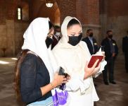 Azerbaijani president, first lady visit Albanian Church of Blessed Virgin Mary in Nij settlement, Gabala (PHOTO)