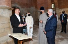 Azerbaijani president, first lady visit Albanian Church of Blessed Virgin Mary in Nij settlement, Gabala (PHOTO)