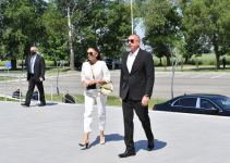 Azerbaijani president, first lady attend opening ceremony of Gabala Railway Station and Laki station - Gabala single-track railway (PHOTO)