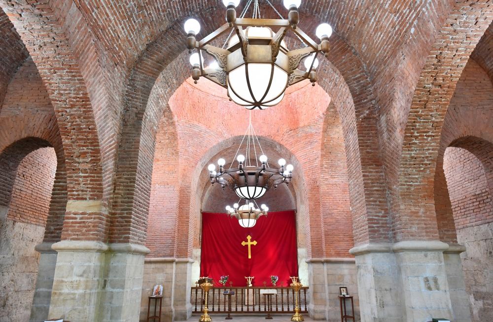 Azerbaijani president, first lady visit Albanian Church of Blessed Virgin Mary in Nij settlement, Gabala (PHOTO)
