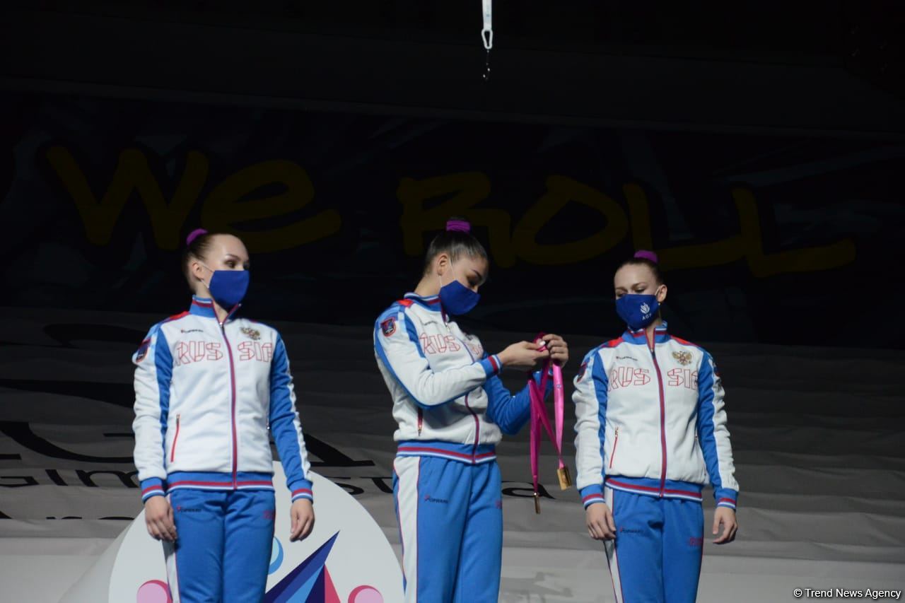 Winners of Aerobic Gymnastics World Age Group Competition in individual program and trios awarded in Baku (PHOTO)