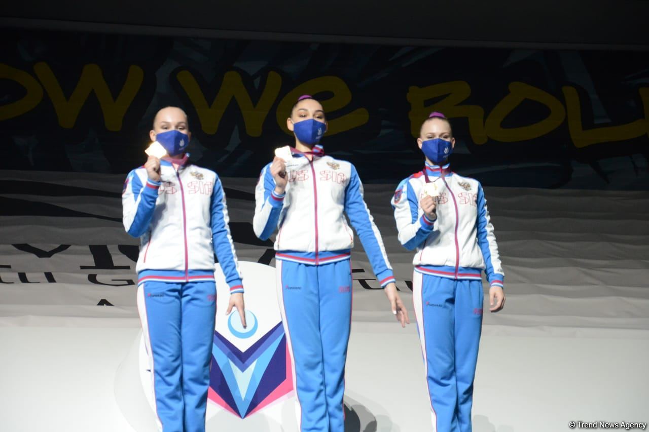 Winners of Aerobic Gymnastics World Age Group Competition in individual program and trios awarded in Baku (PHOTO)