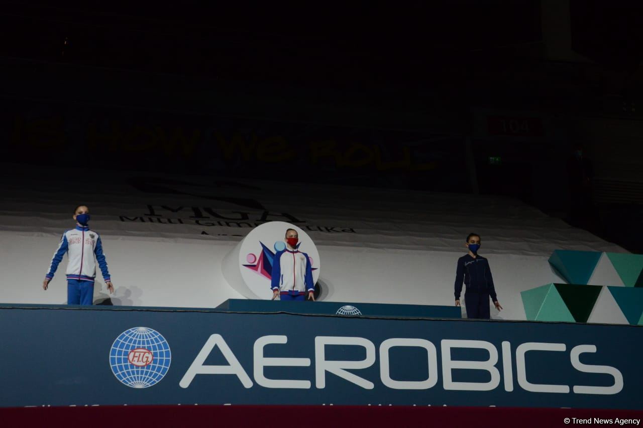 Winners of Aerobic Gymnastics World Age Group Competition in individual program and trios awarded in Baku (PHOTO)