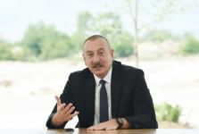 Azerbaijani president takes part in laying foundation for restoration of Aghdam city (PHOTO)