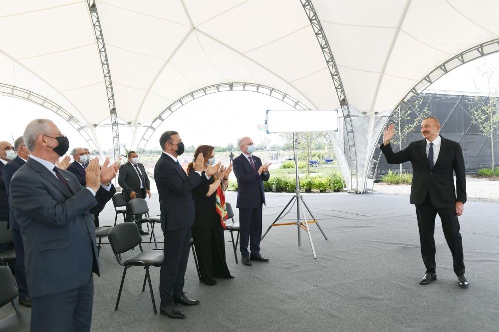 Azerbaijani president takes part in laying foundation for restoration of Aghdam city (PHOTO)