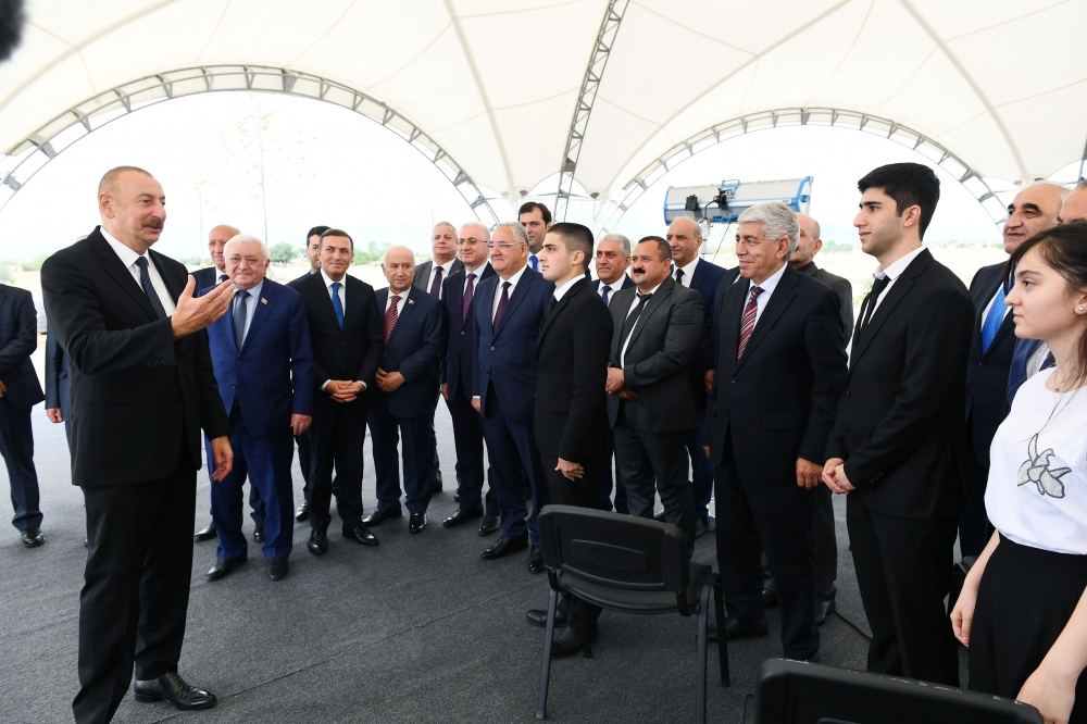 Azerbaijani president takes part in laying foundation for restoration of Aghdam city (PHOTO)