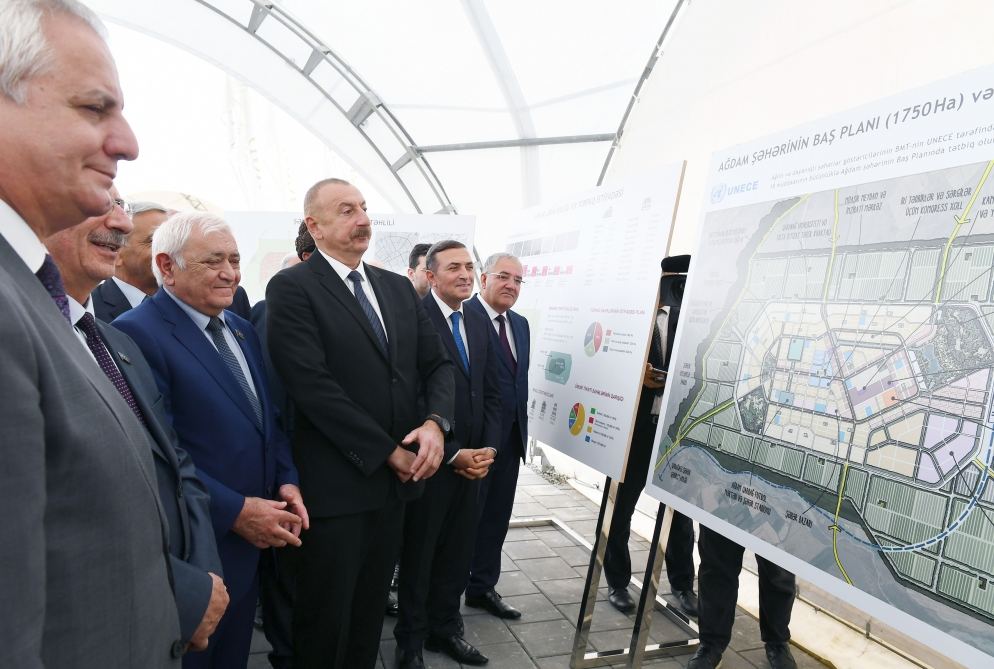 Azerbaijani president takes part in laying foundation for restoration of Aghdam city (PHOTO)