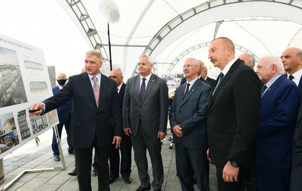 Azerbaijani president takes part in laying foundation for restoration of Aghdam city (PHOTO)