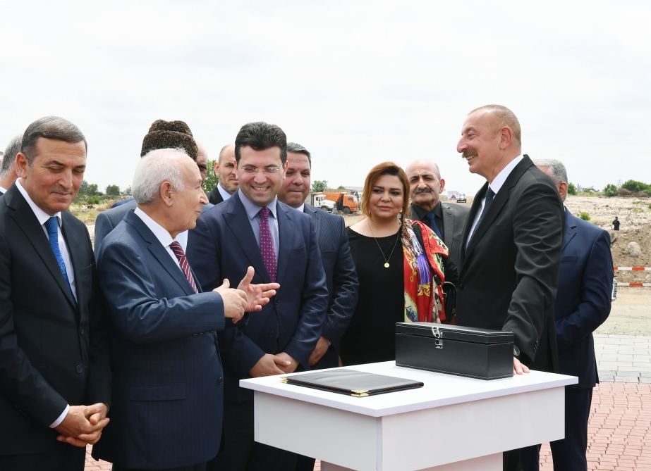 Azerbaijani president takes part in laying foundation for restoration of Aghdam city (PHOTO)