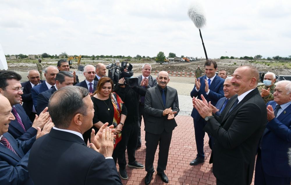 Azerbaijani president takes part in laying foundation for restoration of Aghdam city (PHOTO)