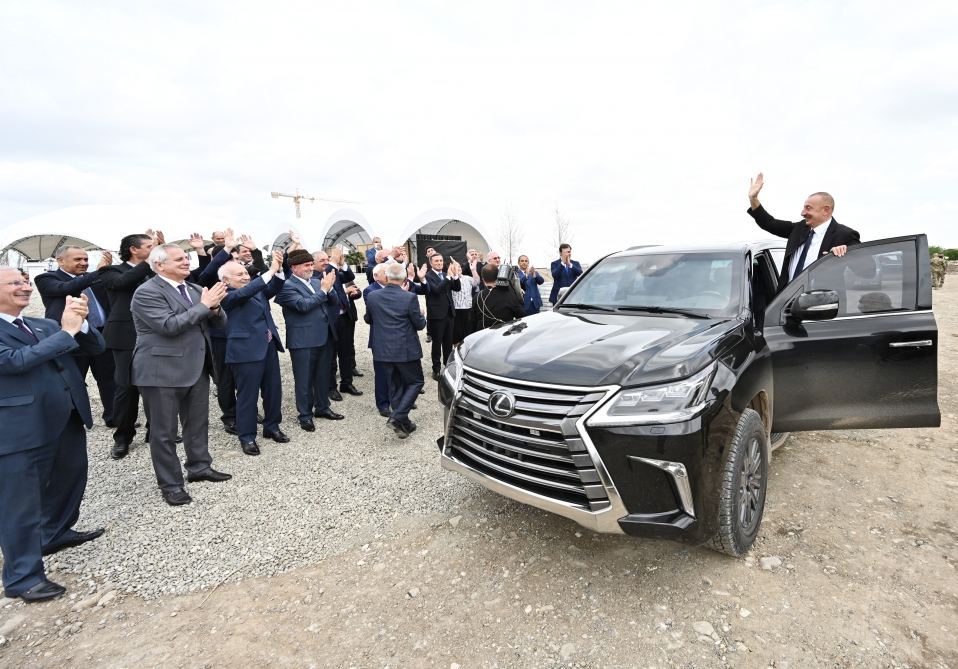 Azerbaijani president takes part in laying foundation for restoration of Aghdam city (PHOTO)
