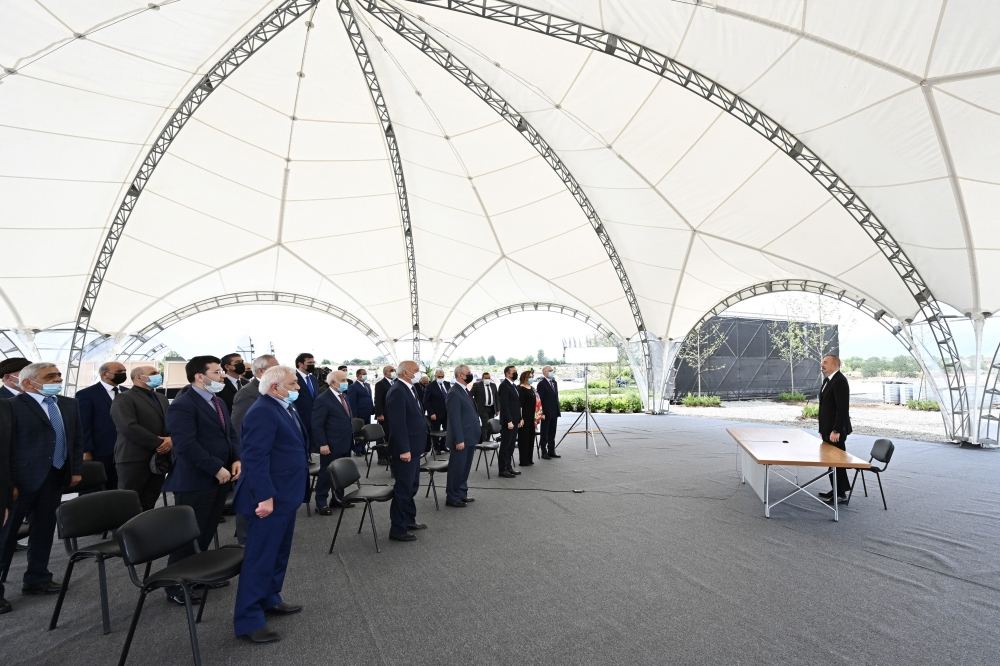Azerbaijani president takes part in laying foundation for restoration of Aghdam city (PHOTO)