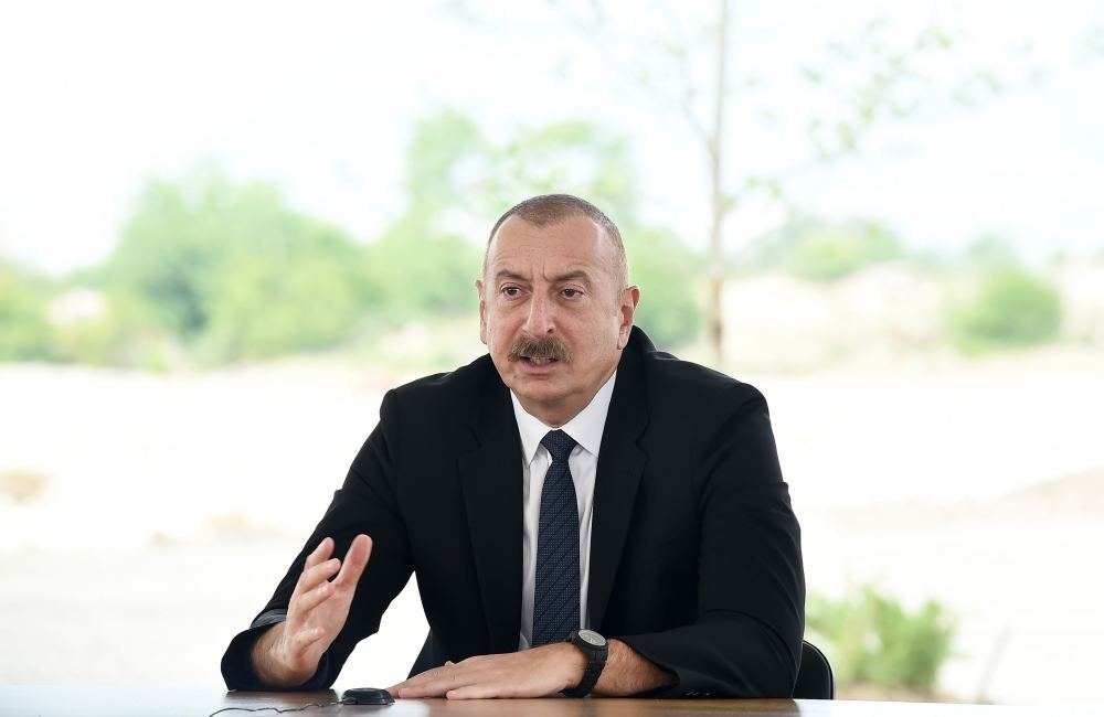 Azerbaijani president takes part in laying foundation for restoration of Aghdam city (PHOTO)