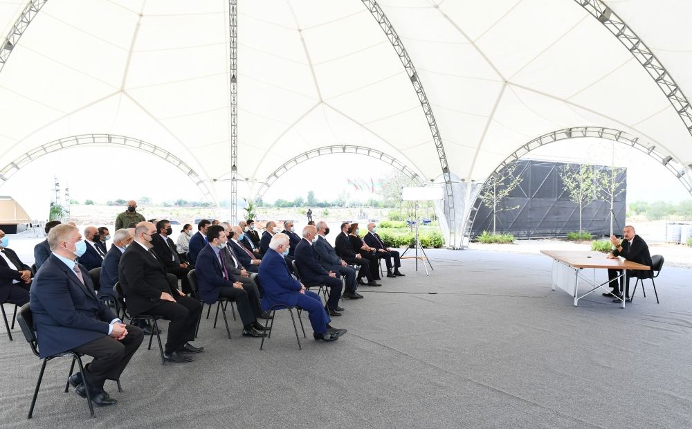 Azerbaijani president takes part in laying foundation for restoration of Aghdam city (PHOTO)