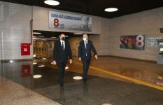 President Ilham Aliyev views conditions created at 'November 8' subway station (PHOTO)