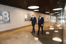 President Ilham Aliyev views conditions created at 'November 8' subway station (PHOTO)