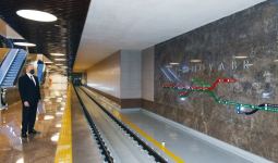 President Ilham Aliyev views conditions created at 'November 8' subway station (PHOTO)