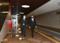 President Ilham Aliyev views conditions created at 'November 8' subway station (PHOTO)