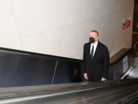 President Ilham Aliyev views conditions created at 'November 8' subway station (PHOTO)