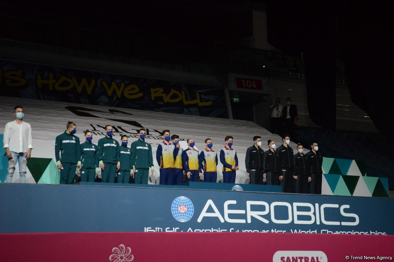 Baku holds ceremony of awarding winners of World Aerobic Gymnastics Championships among groups and in individual program (PHOTO)