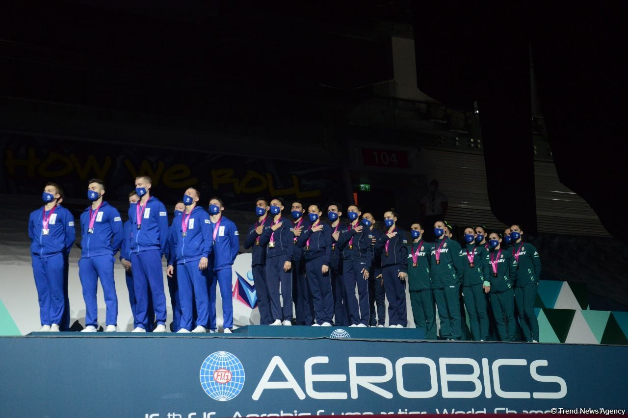 Baku holds ceremony of awarding winners of World Aerobic Gymnastics Championships among groups and in individual program (PHOTO)