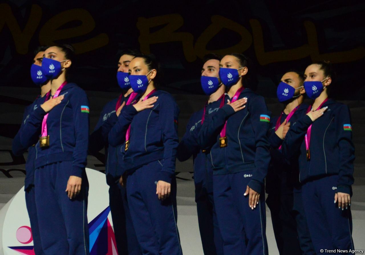 Baku holds ceremony of awarding winners of World Aerobic Gymnastics Championships among groups and in individual program (PHOTO)