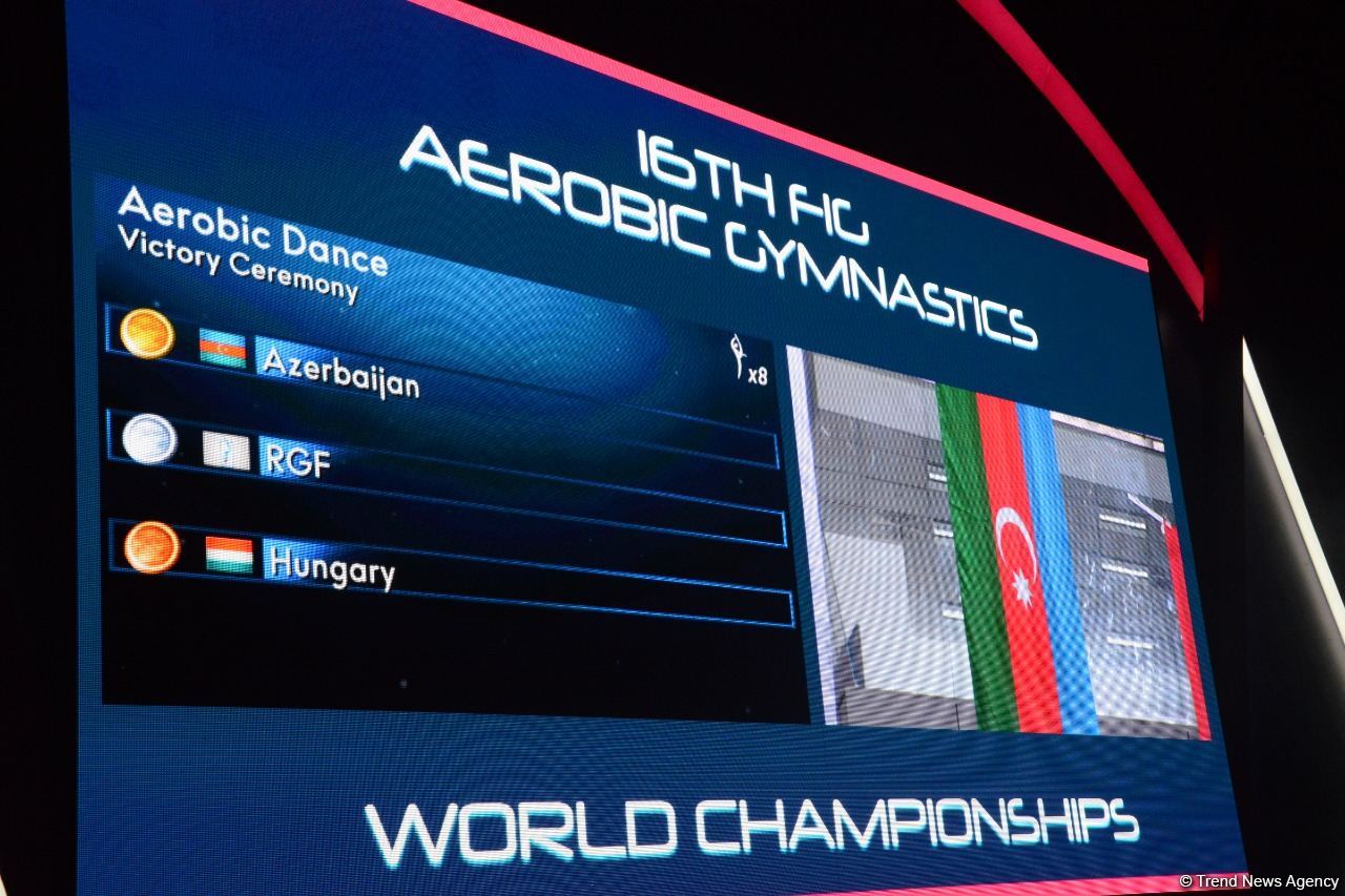 Baku holds ceremony of awarding winners of World Aerobic Gymnastics Championships among groups and in individual program (PHOTO)