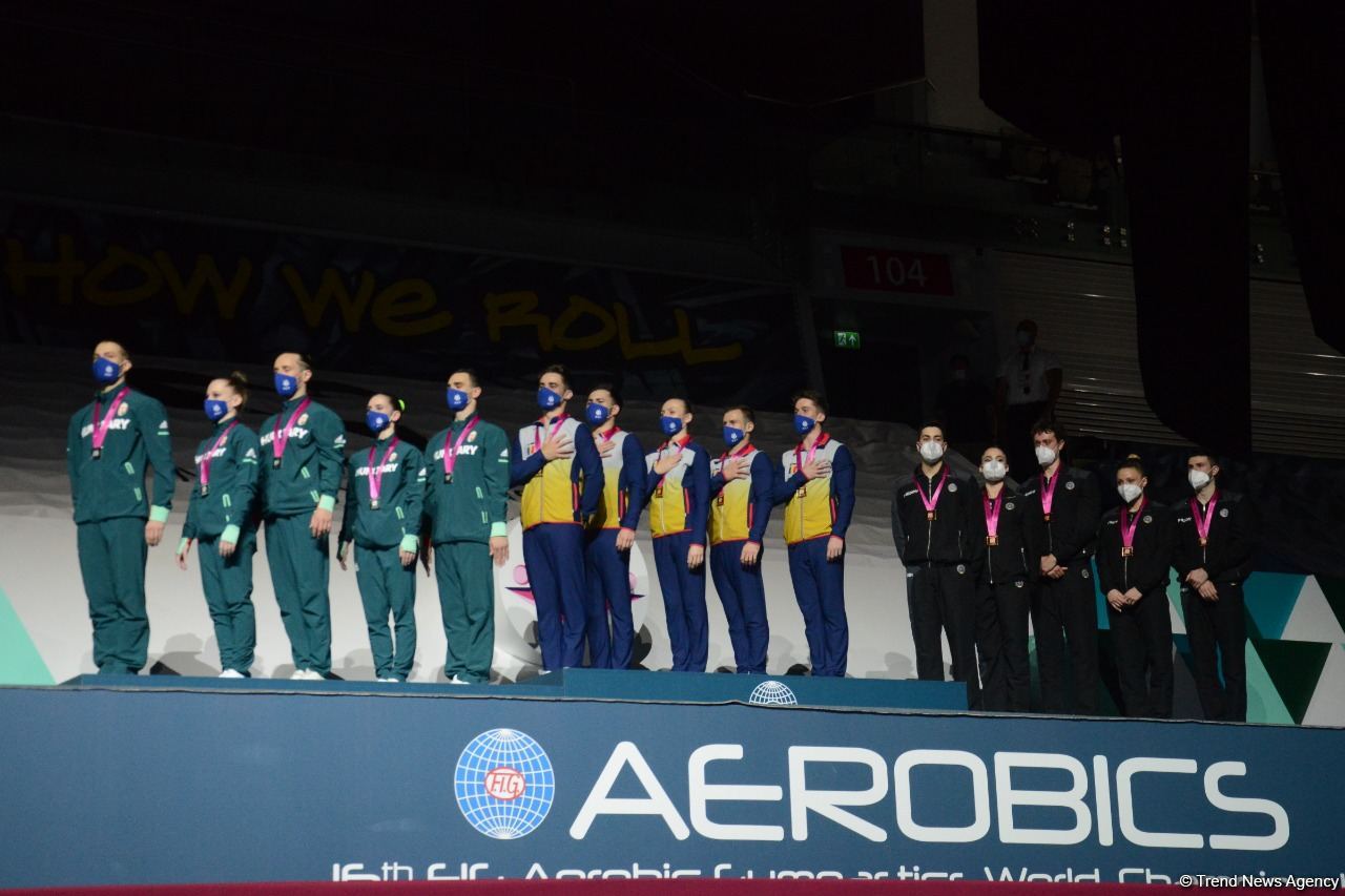 Baku holds ceremony of awarding winners of World Aerobic Gymnastics Championships among groups and in individual program (PHOTO)
