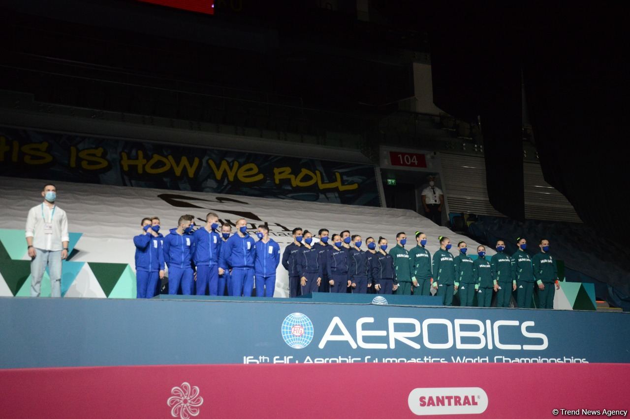 Baku holds ceremony of awarding winners of World Aerobic Gymnastics Championships among groups and in individual program (PHOTO)