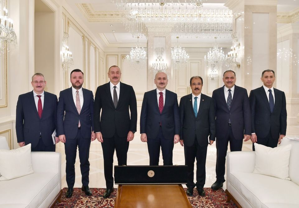 Azerbaijani president receives delegation led by Turkish minister of transport and infrastructure