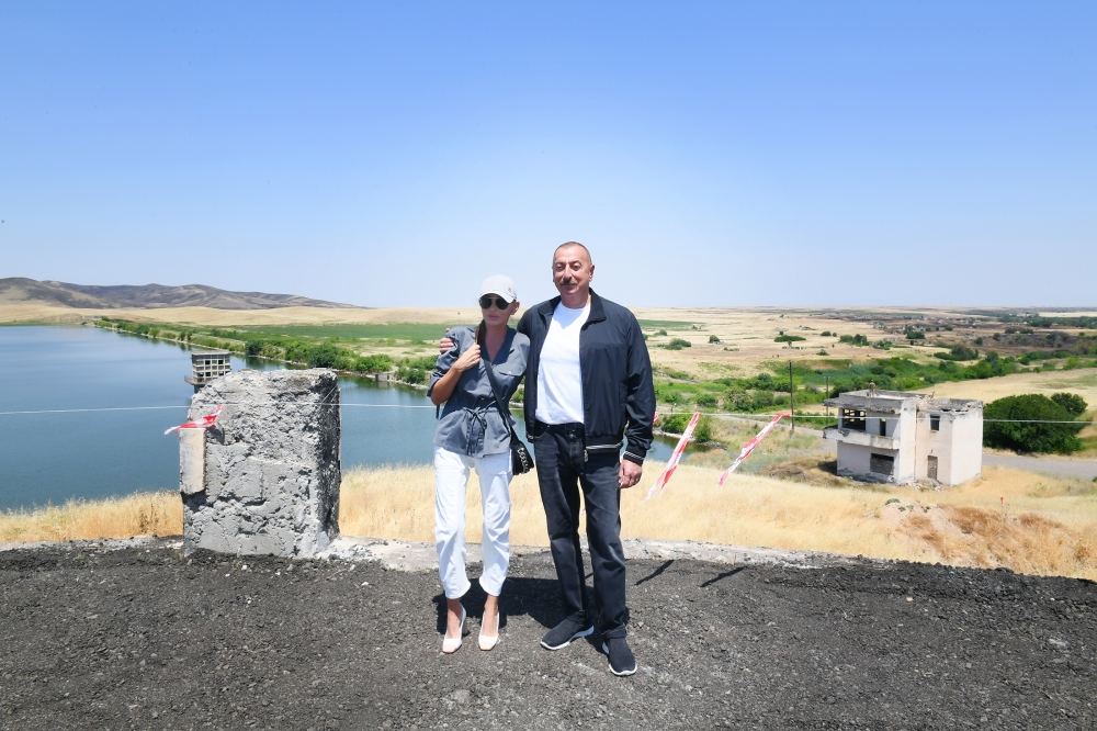 President Ilham Aliyev visits Ashaghy Kondalanchay reservoir in Fuzuli (PHOTO)