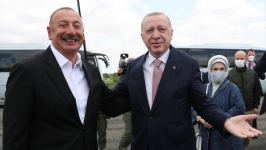 Azerbaijani president welcomes Turkish president in Fuzuli district (PHOTO)