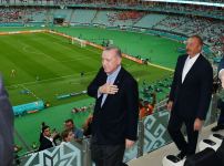 Azerbaijani, Turkish presidents watch Turkey vs Wales football match (FOTO)
