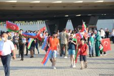 Fans preparing to watch Turkey vs Wales football match at Baku Olympic Stadium (PHOTO)