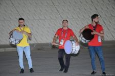 Fans preparing to watch Turkey vs Wales football match at Baku Olympic Stadium (PHOTO)