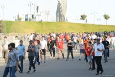 Fans preparing to watch Turkey vs Wales football match at Baku Olympic Stadium (PHOTO)
