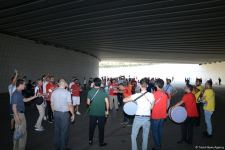 Fans preparing to watch Turkey vs Wales football match at Baku Olympic Stadium (PHOTO)