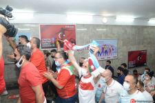 Fans preparing to watch Turkey vs Wales football match at Baku Olympic Stadium (PHOTO)