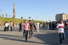 Fans preparing to watch Turkey vs Wales football match at Baku Olympic Stadium (PHOTO)