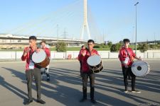 Fans preparing to watch Turkey vs Wales football match at Baku Olympic Stadium (PHOTO)