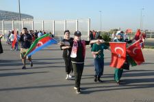 Fans preparing to watch Turkey vs Wales football match at Baku Olympic Stadium (PHOTO)